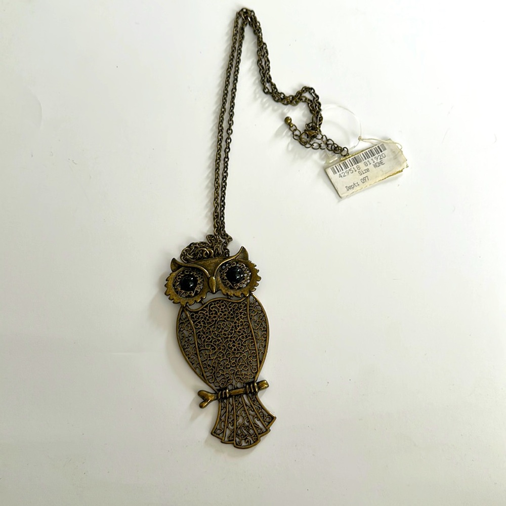 Thin Owl necklace